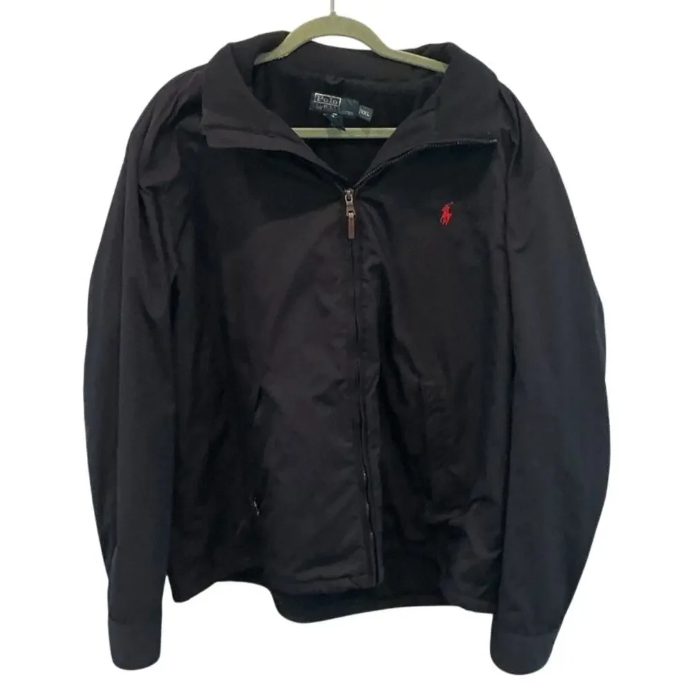 Vintage 90s Polo Ralph Lauren Harrington Jacket Mens XXL Navy Blue Zip-up Preppy